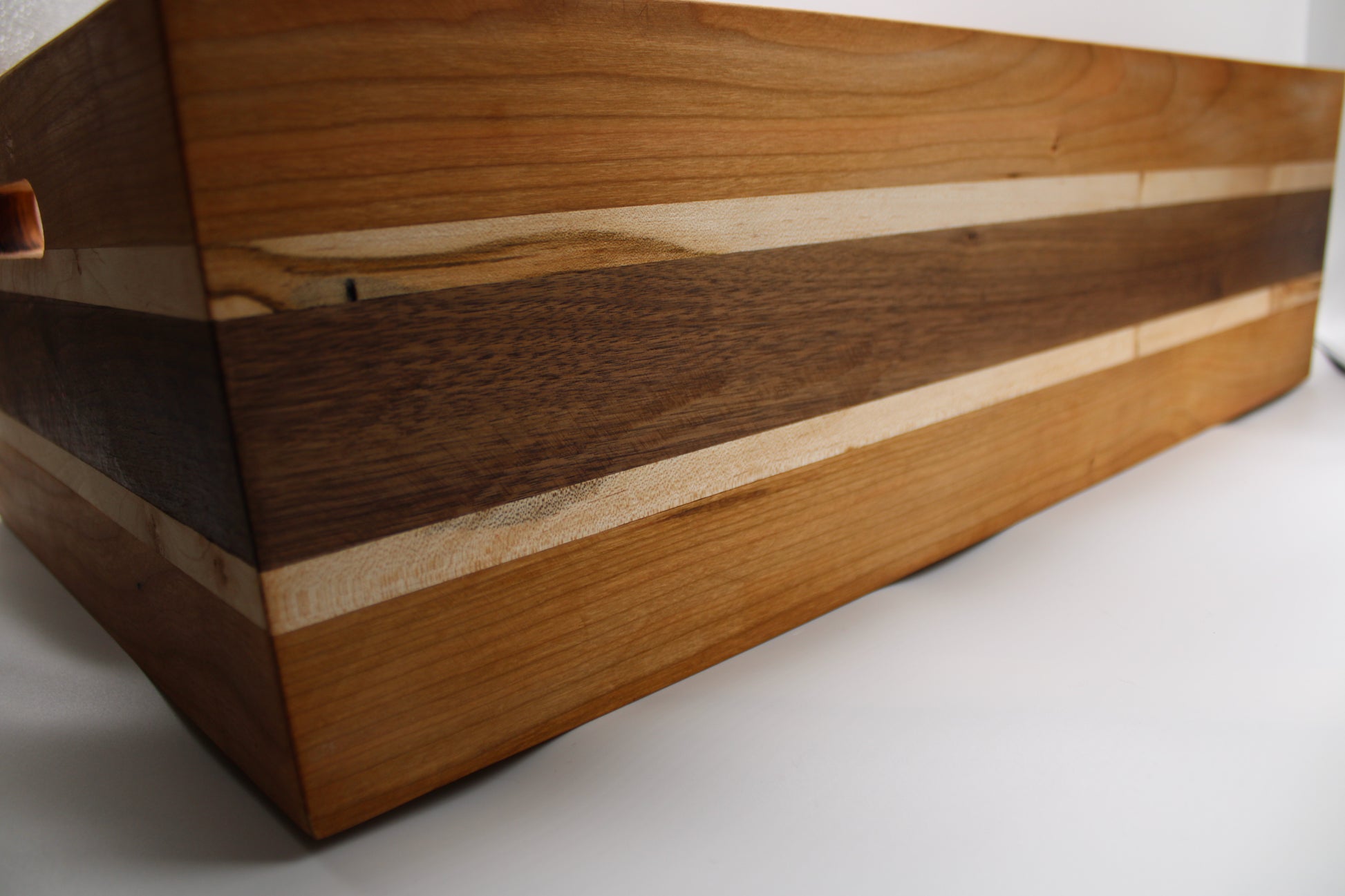 Hardwood BBQ Chopping Box, showing side view