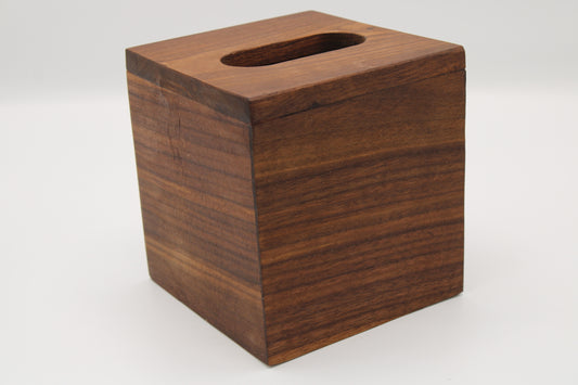 Wooden tissue box on a white background