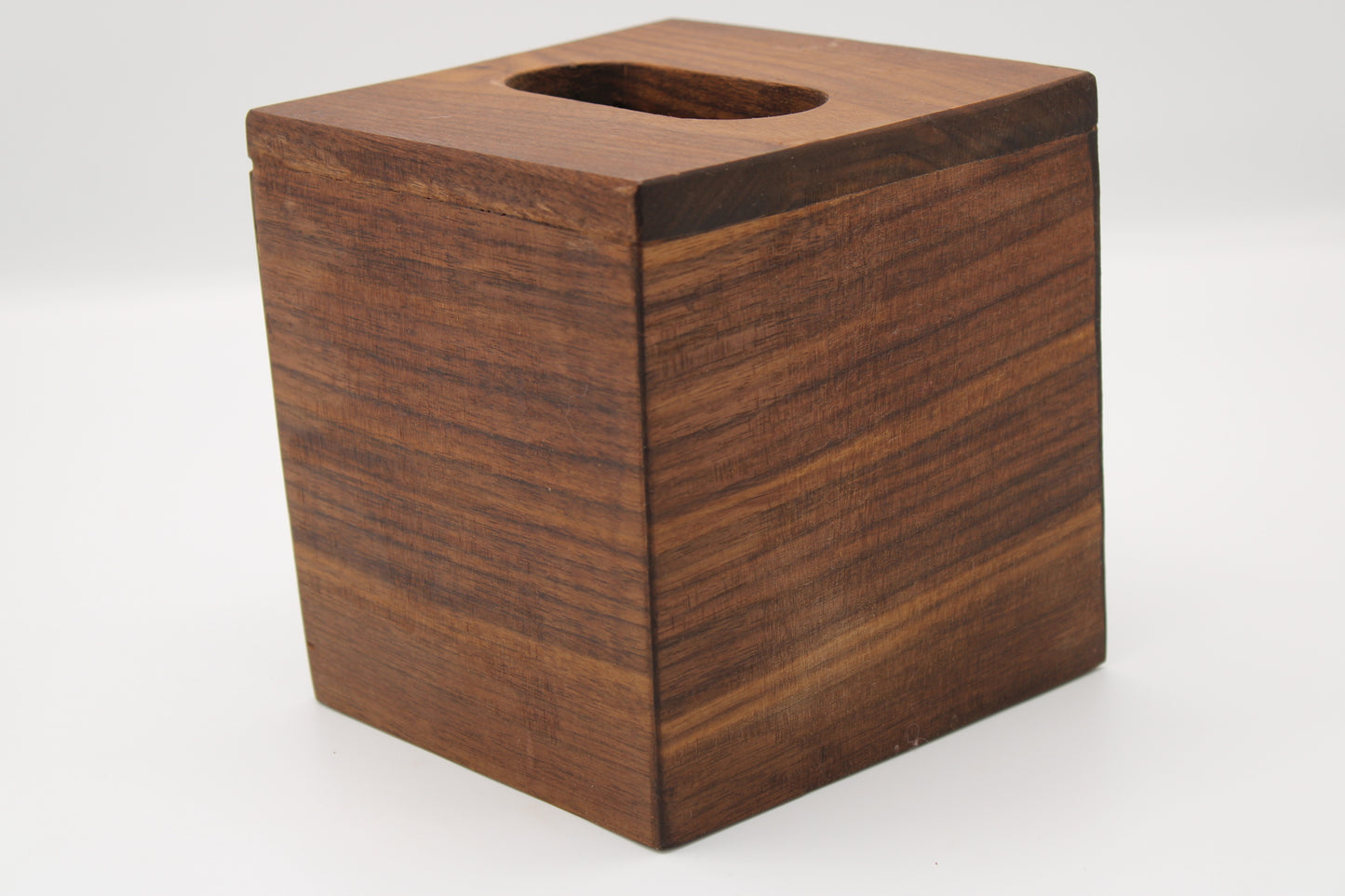 Wooden tissue box on a white background