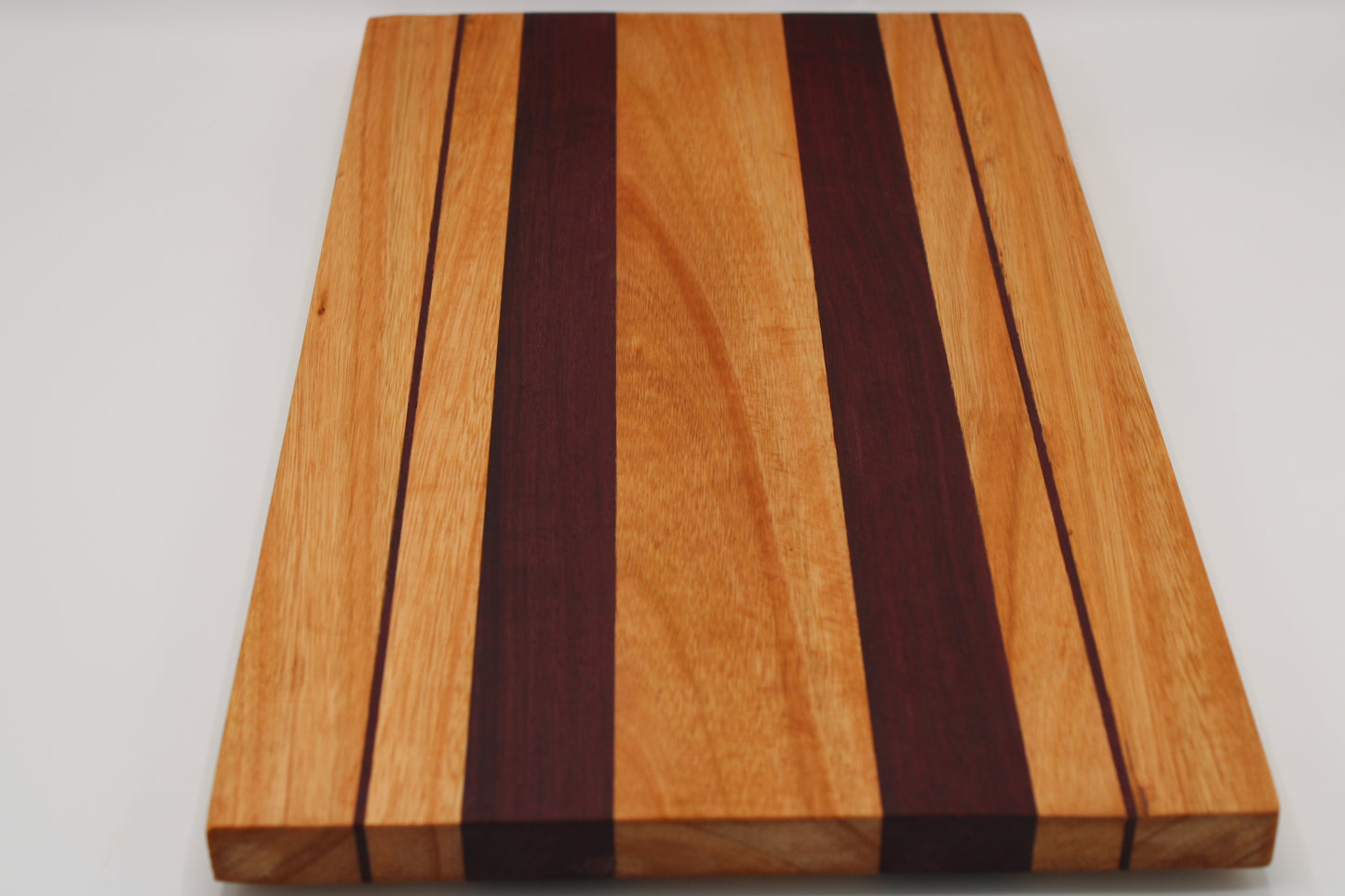 wood cutting board with stripes