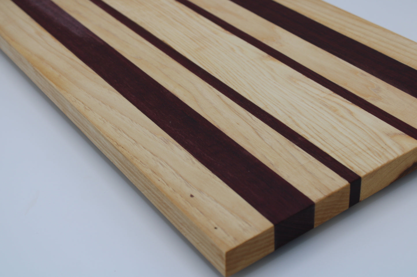 wood cutting board with stripes