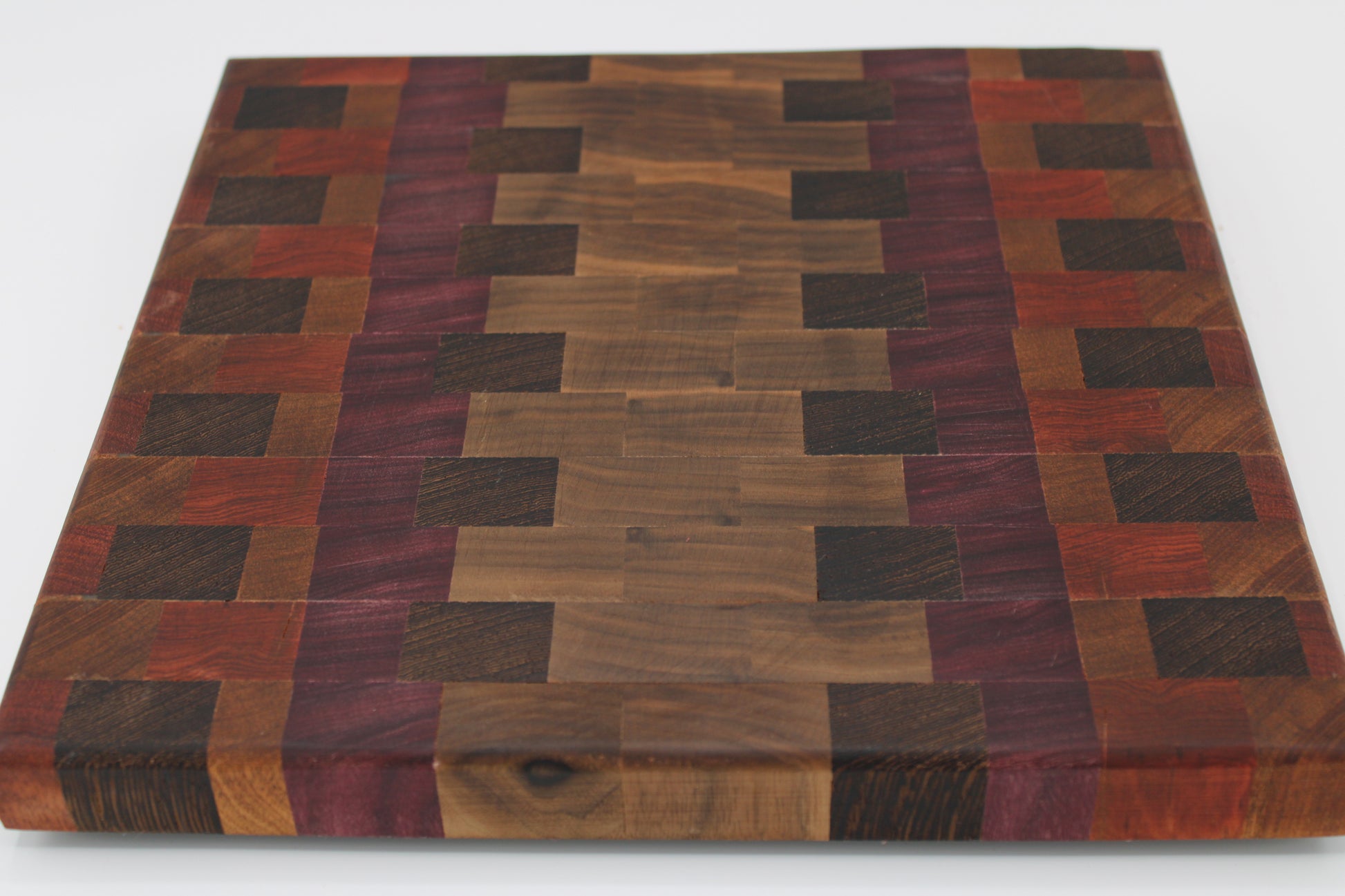 Design #028 wood used Purpleheart, Walnut, Bloodwood and Wenge 10.75x11.25x1