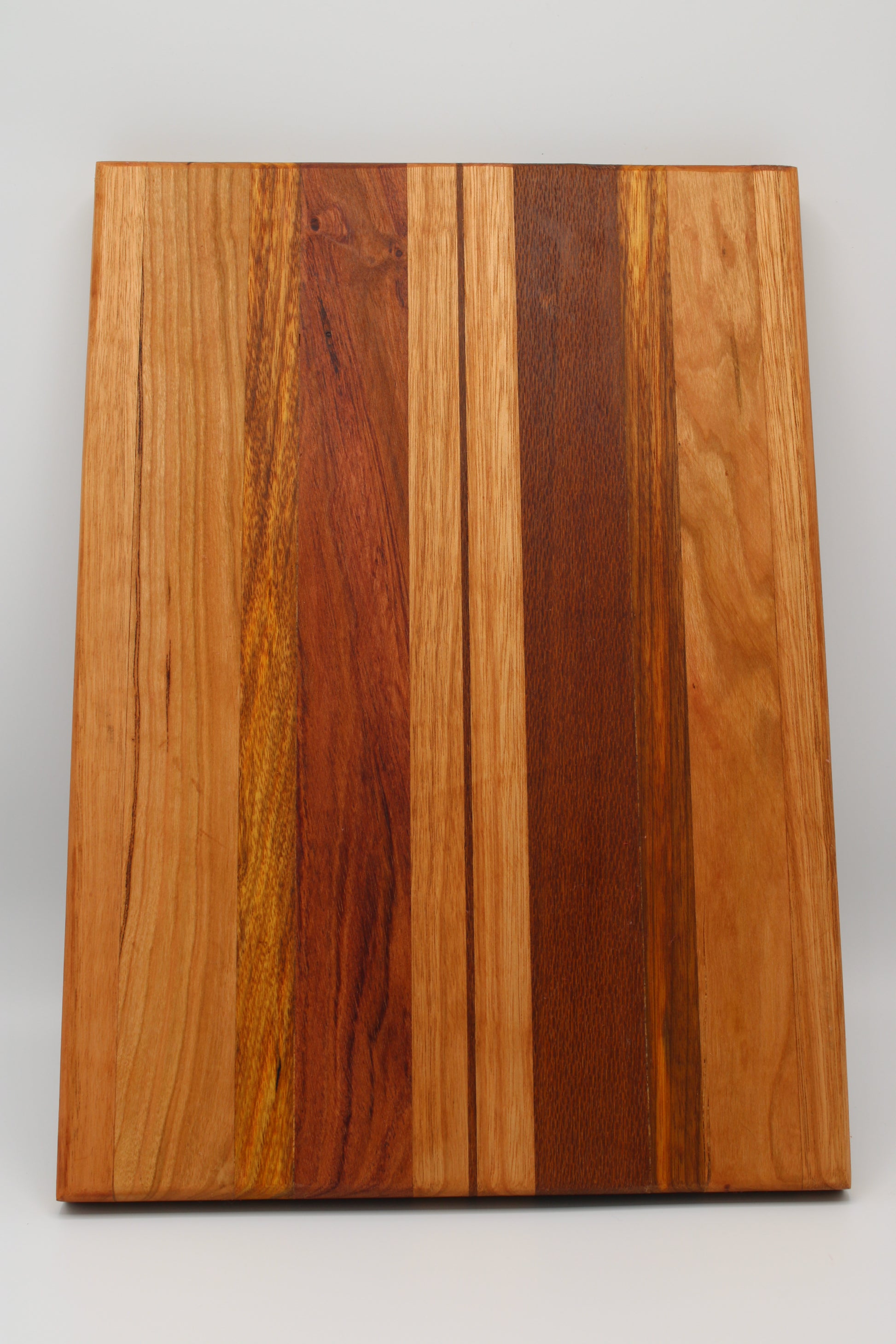 Design #014 wood used Cherry, Red Grandis, Canarywood, Leopardwood, Bubinga 14.5x10.25x1