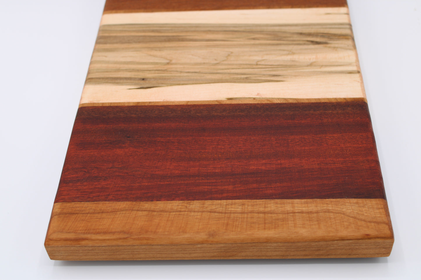 Design #022 wood used Leopardwood, Red Grandis, Wormy Red Maple, Padauk 16.5x9.25x1