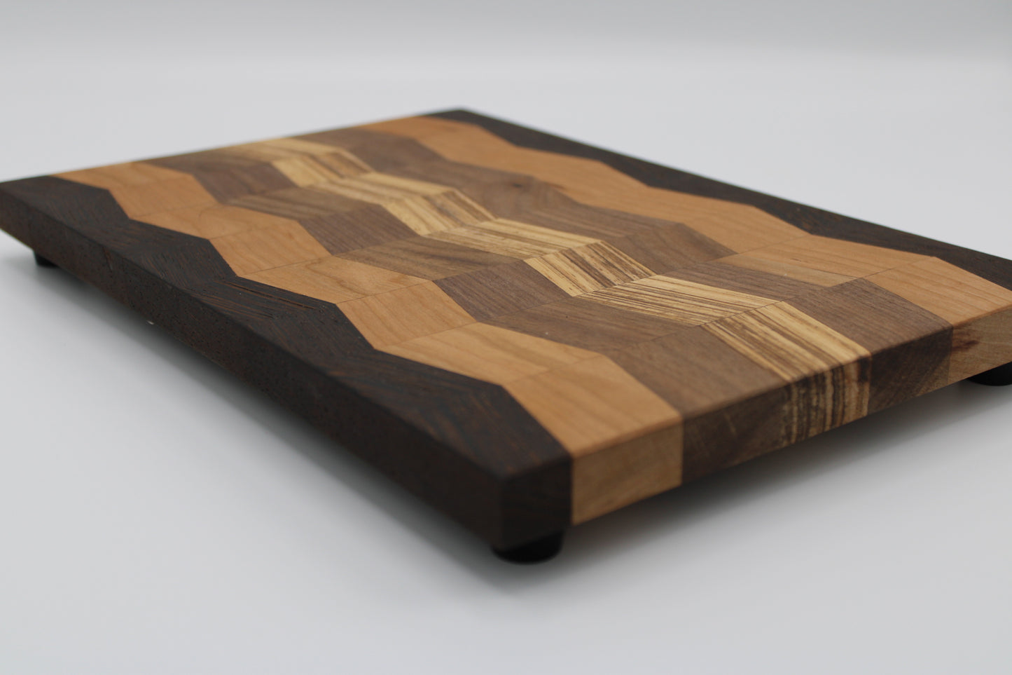 Design #012 wood used Cherry, Zebrawood, Walnut and Wenge 12.3x8.3x0.75