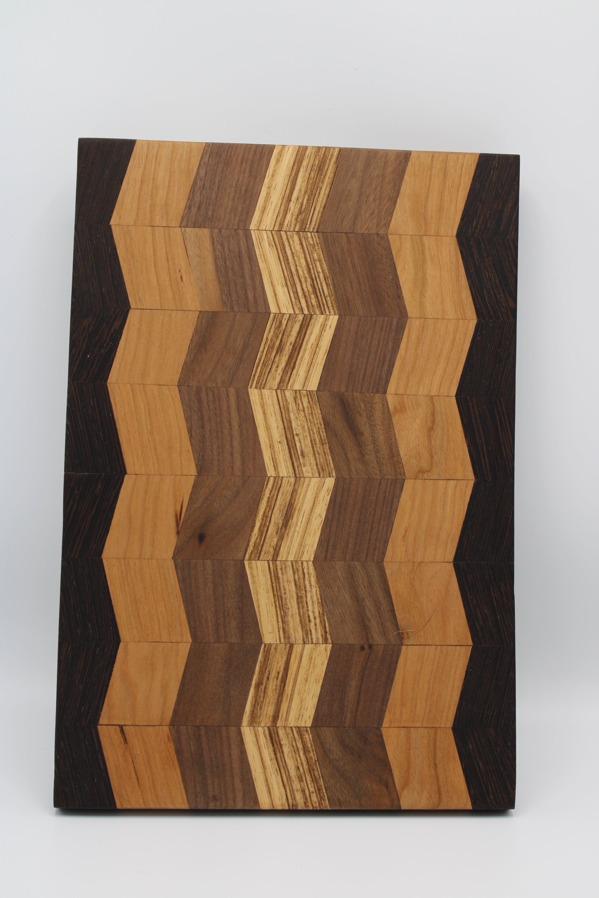 Design #012 wood used Cherry, Zebrawood, Walnut and Wenge 12.3x8.3x0.75