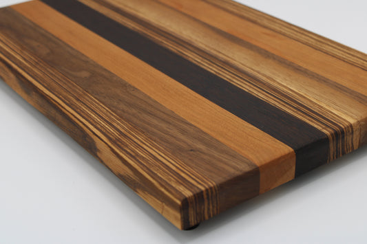 Design #007 wood used Cherry, Zebrawood, Wenge and Walnut 16x10x1