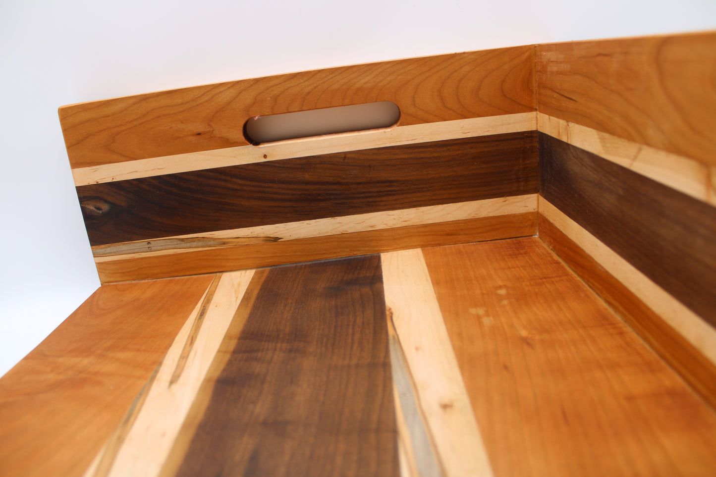 Hardwood BBQ Chopping Box, showing corner