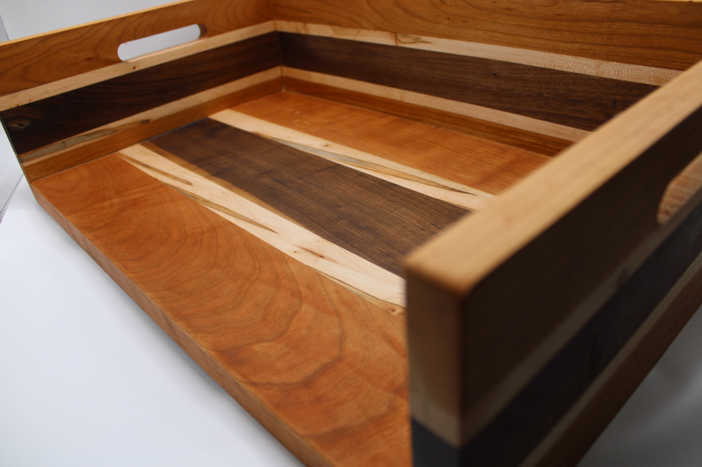 Hardwood BBQ Chopping Box, showing three sides