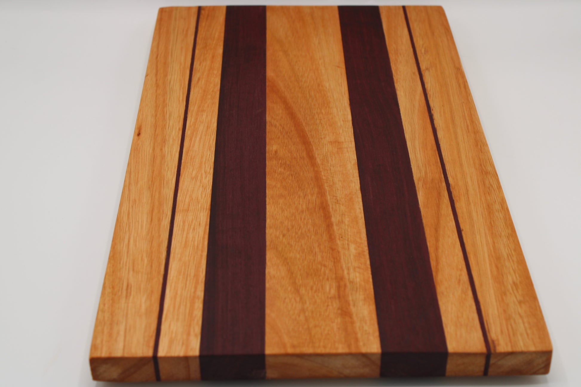 wood cutting board with stripes