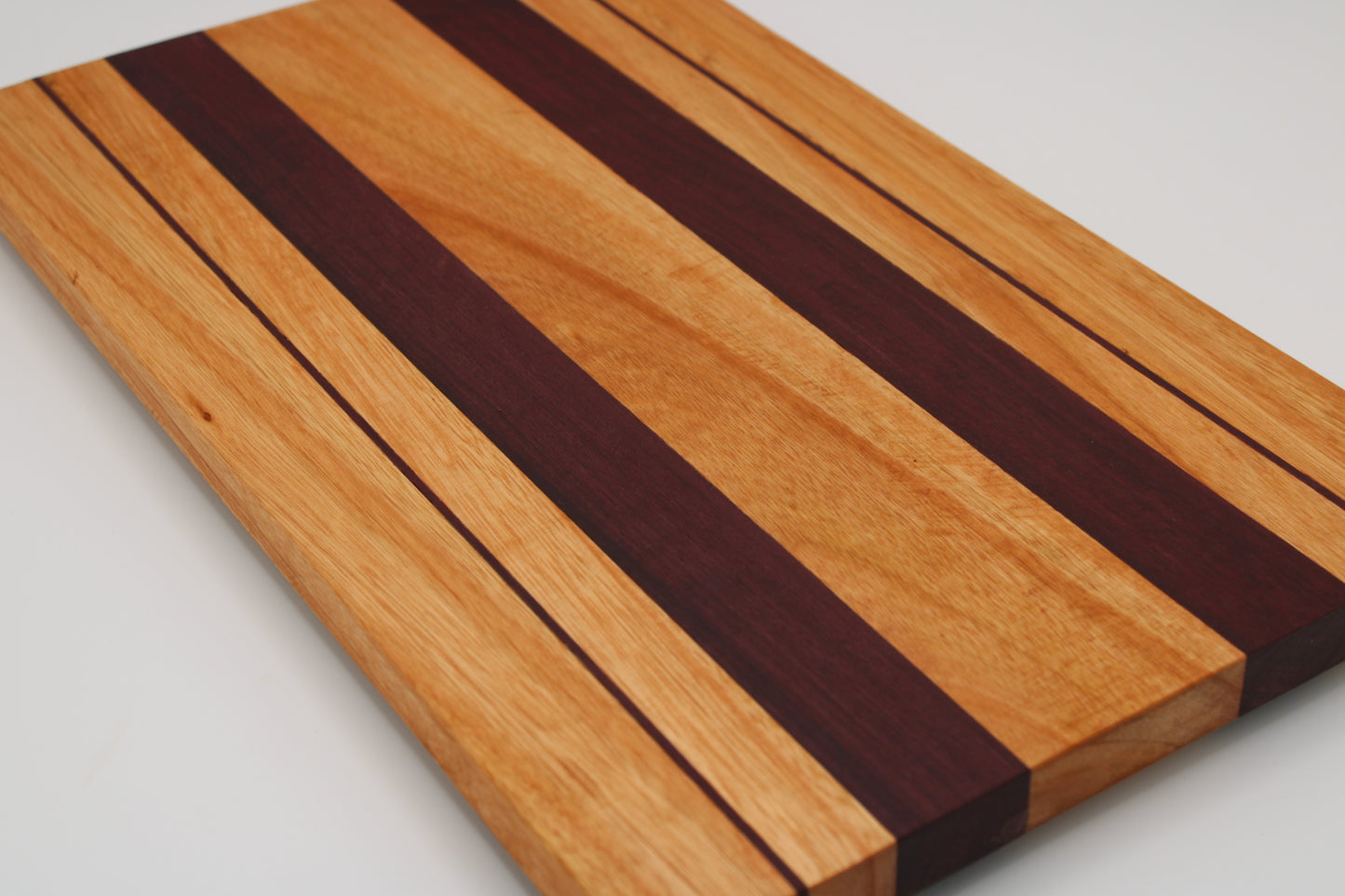 wood cutting board with stripes