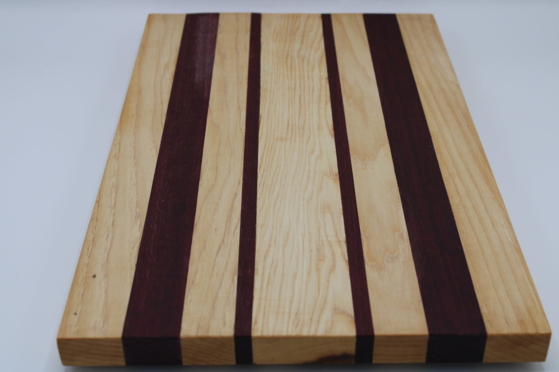 wood cutting board with stripes