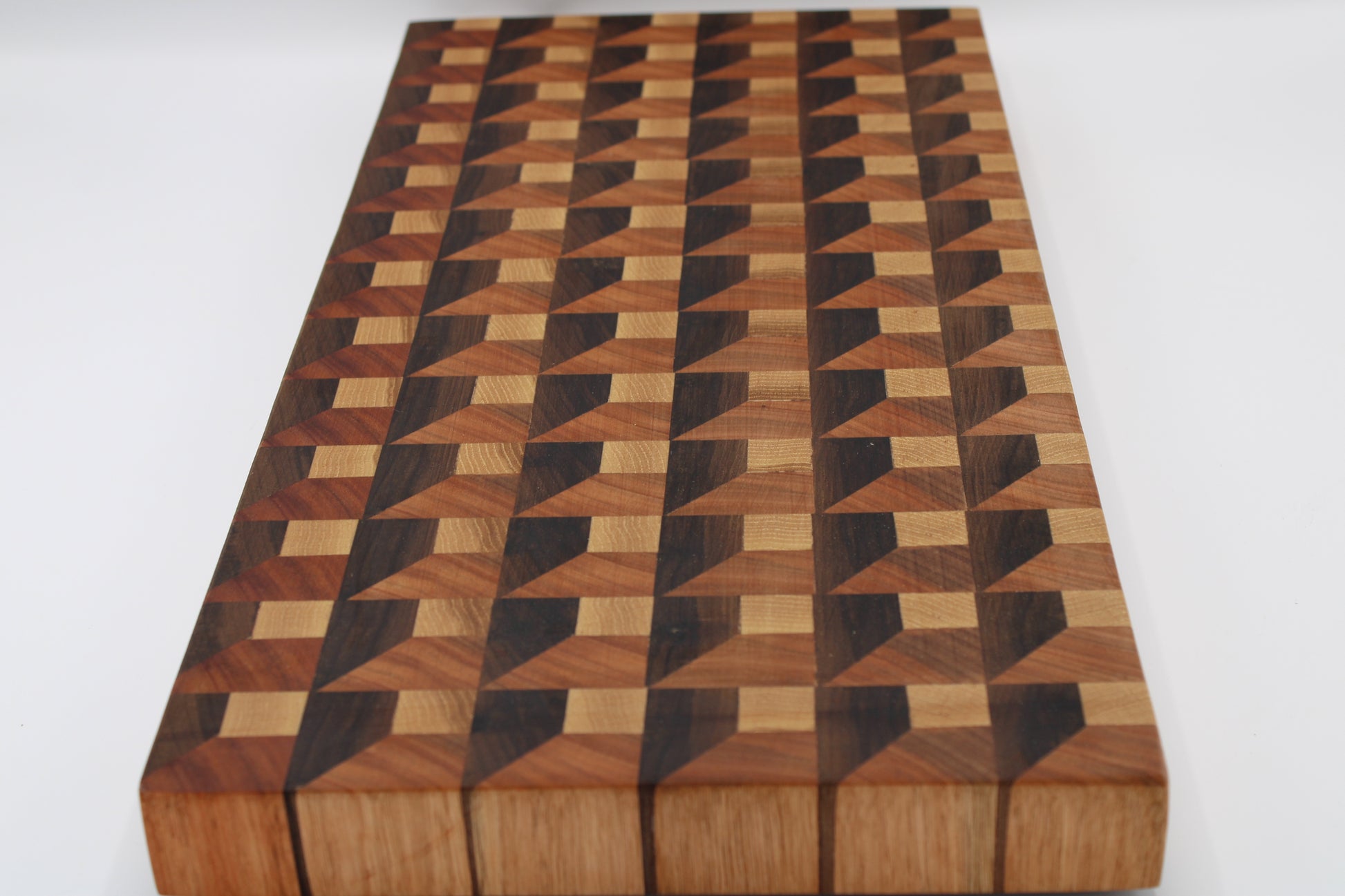 3D wood cutting board on white background