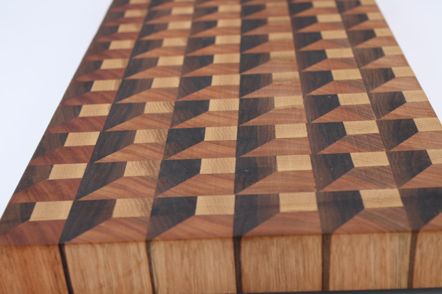 3D wood cutting board on white background