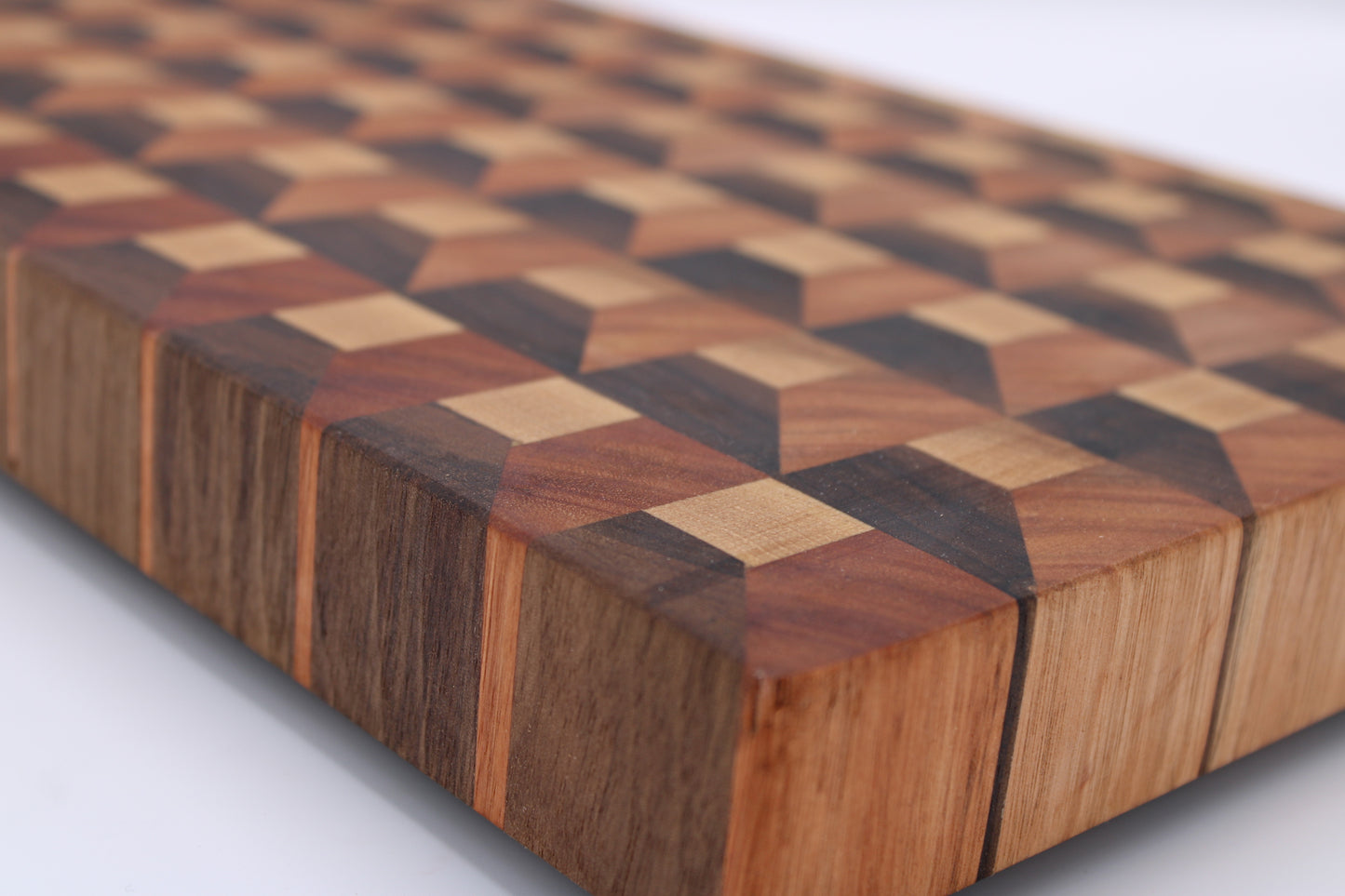3D wood cutting board on white background
