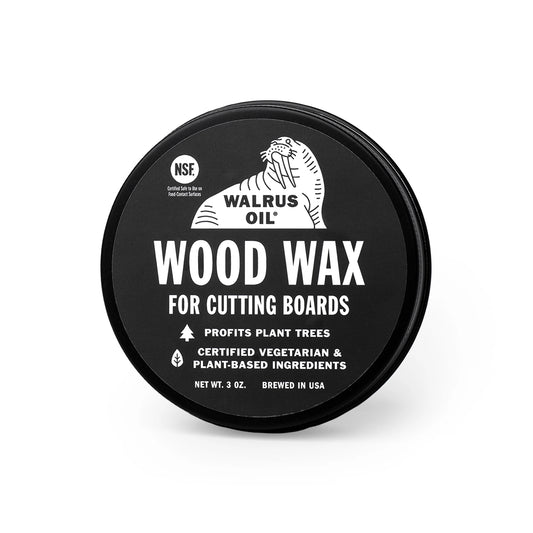 Graphic of Walrus Oil brand Wood Wax for cutting boards